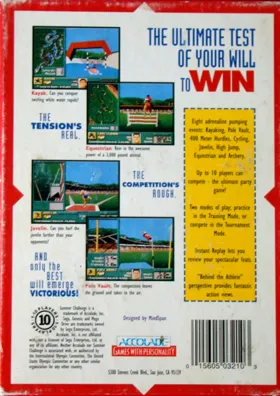 Summer Challenge (USA, Europe) (Unl) box cover back